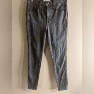 Madewell metallic dot high rise skinny size 26